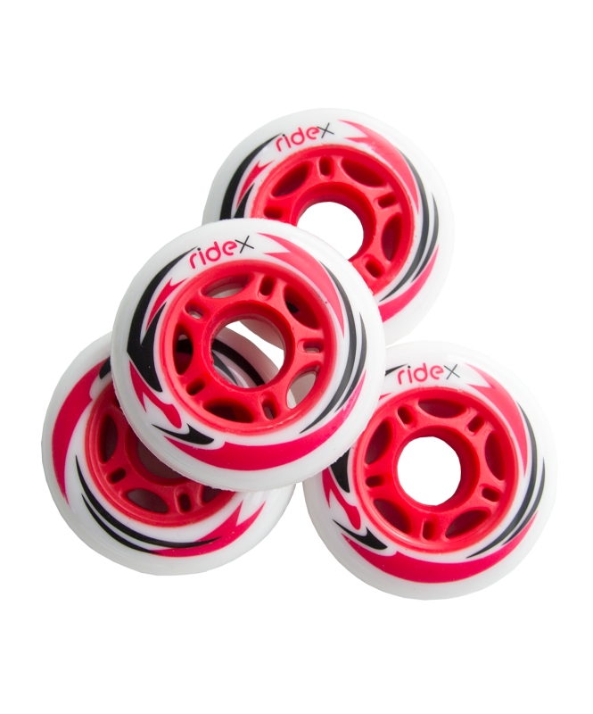 Комплект колес для роликов SW-601, PU, красный. 